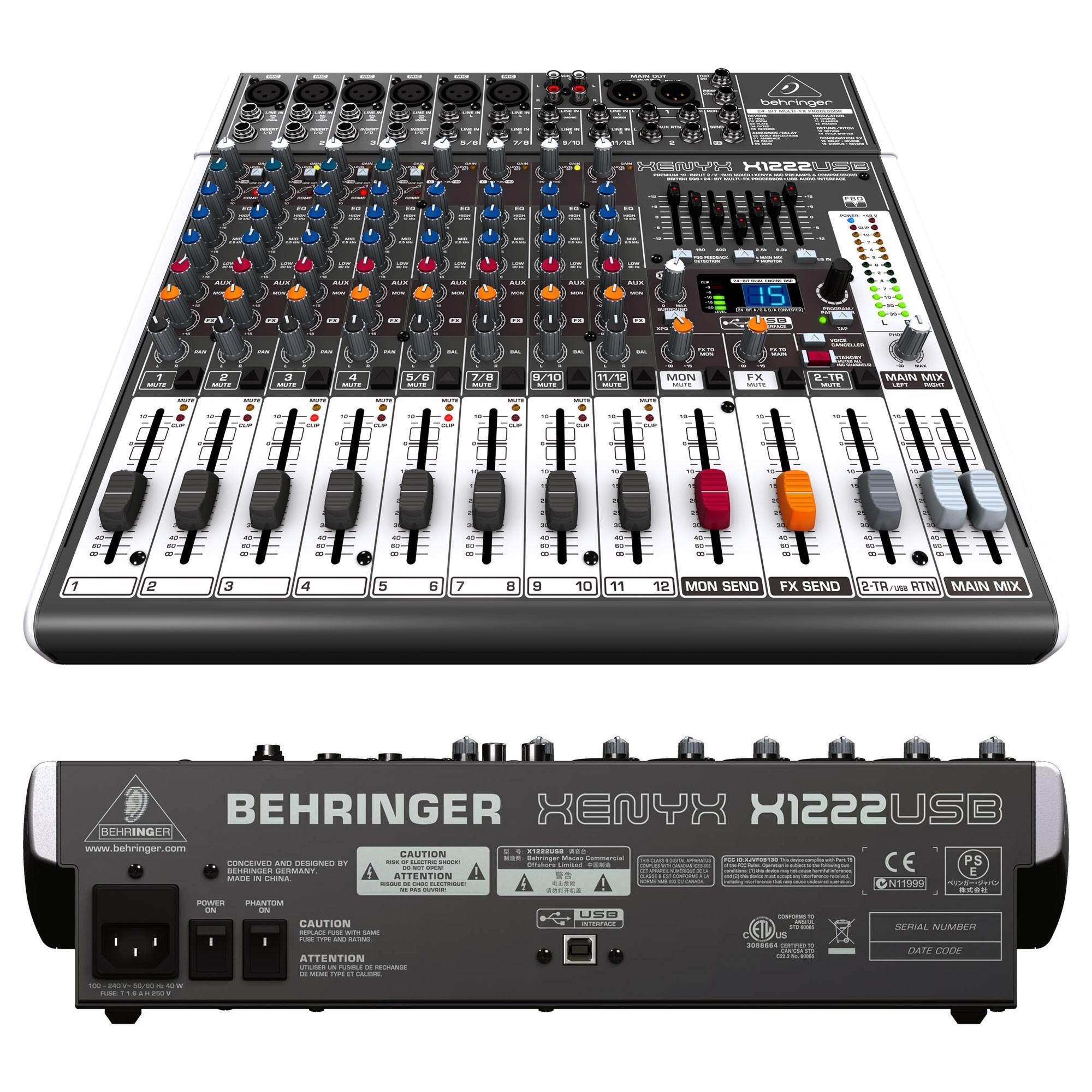 BEHRINGER XENYX X1222USB 16-Input 2/2-Bus Mixer with Compressors ...