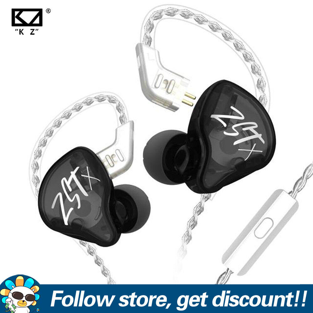 KZ ZST X Earphone 1BA+1DD Hybrid Unit Music IEM Headphone 3.5mm Wired Noise Cancelling Sport Game He