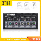 Xtuga PM400 4-Channel Compact Audio Mixer with Gain Control