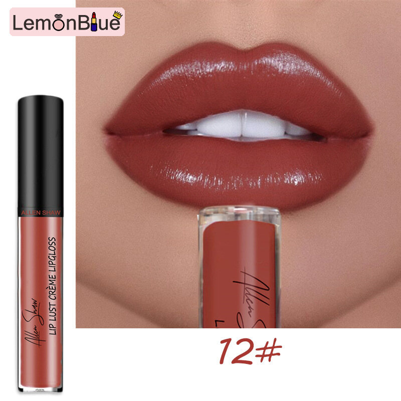 Gambar 12 Color Cream Texture Lipstick Waterproof Long lasting Easy to Color Smooth 12 Color Waterproof Long lasting Easy to Color Smooth Gloss Lip Glaze Cosmetic Tool for Women Cream Texture Lipstick