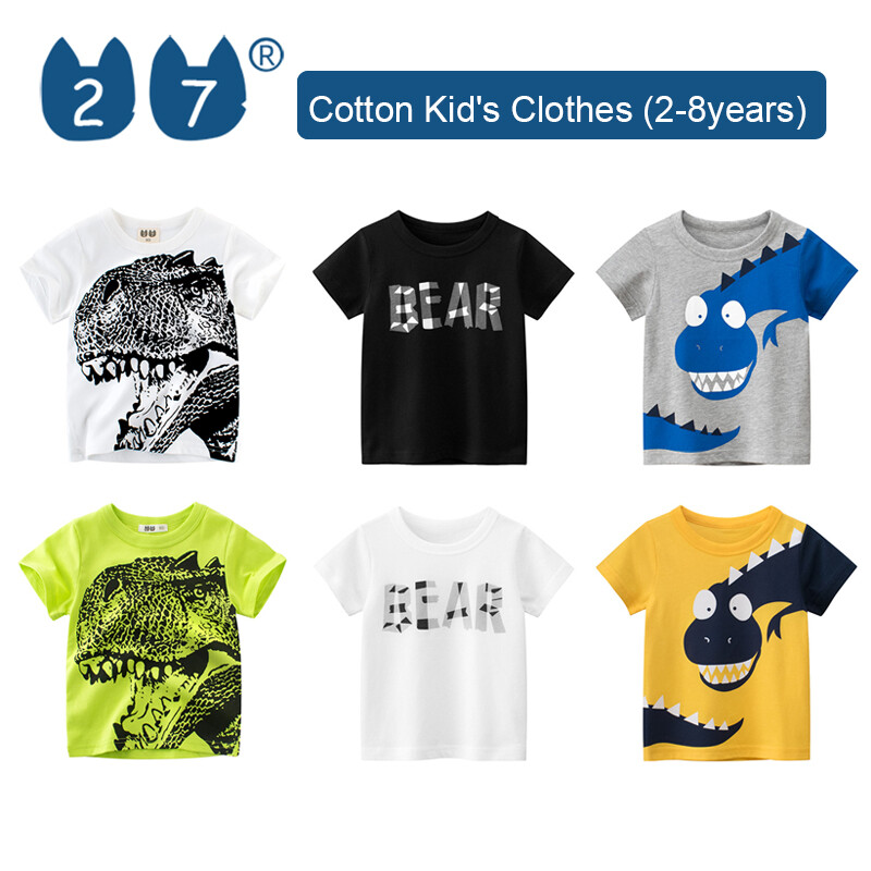 27Kids Store Child's Short Sleeve T-shirt Baby Boys Girls (1Y-8Y) 2023 for kids boys Summer ราคา 159 บาท*ส่งฟรี