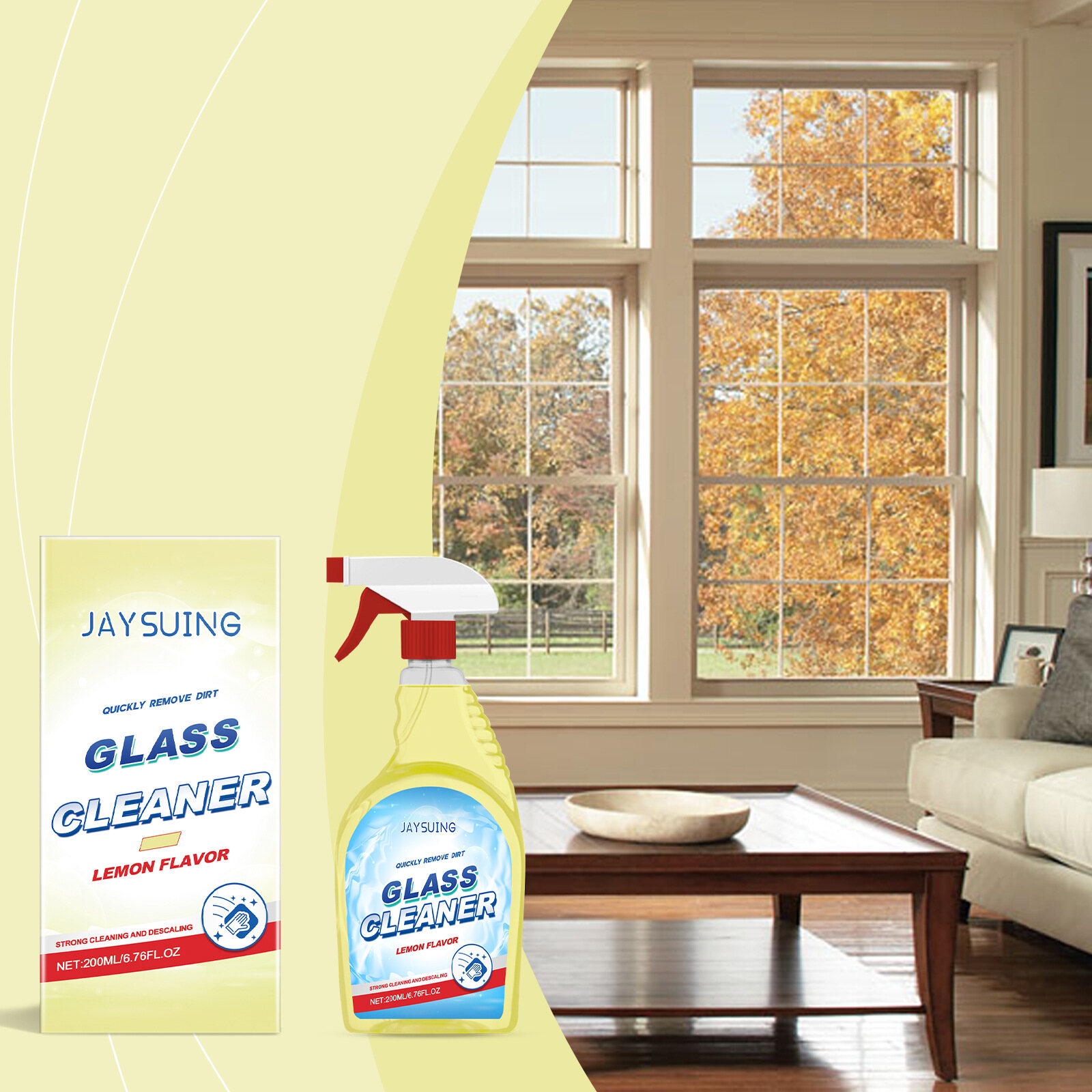 Jaysuing Bathroom Glass Cleaner Liquid Shower Door Hard Water Removal Car Window Degreaser Agent Mirror Brightening Glass Descaling Spray Bathroom Cleaner Spray Stubborn Grime Remover Wall Joint Mold Cleaning Toilet Descaling Foam Cleaner Household ราคา 230 บาท*ส่งฟรี