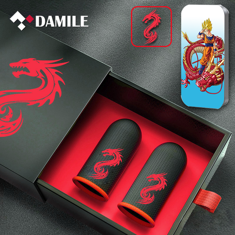 DAMILE Bao Ngón Tay Di Động Bộ Điều Khiển Trò Chơi Màn Hình Cảm Ứng Ngón Tay Cái Găng Tay Ngón Tay Chơi Game Điện Thoại Để Chơi Game Dragon
