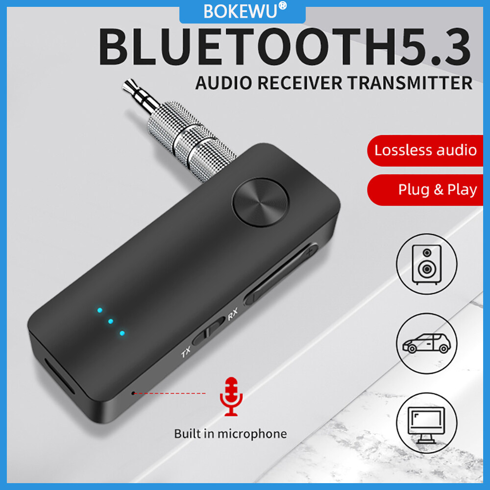 BOKEWU Bluetooth 5.3 Adapter Bộ thu âm thanh không dây Transmitter 3.5 mét