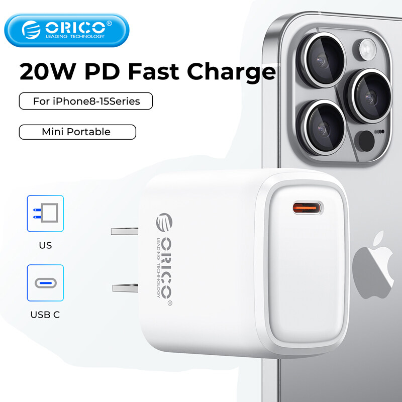 ORICO pd20w sạc nhanh cho Apple 20W USB-C Bộ chuyển đổi điện Củ sạc iPhone, tương thích cho iPad Pro 2022, iPad Air, iPhone 15 Series, iPhone 14,iPhone 13 Pro Max,Samsung Huawei Xiaomi