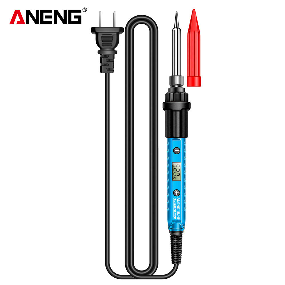 Aneng SL105 Mỏ hàn 110V/220V thông minh Dụng cụ hàn kiểm soát nhiệt độ máy hàn linh kiện đa năng nhiệt đầu bút chì chúng tôi/rắc cắm Châu Âu những người khác