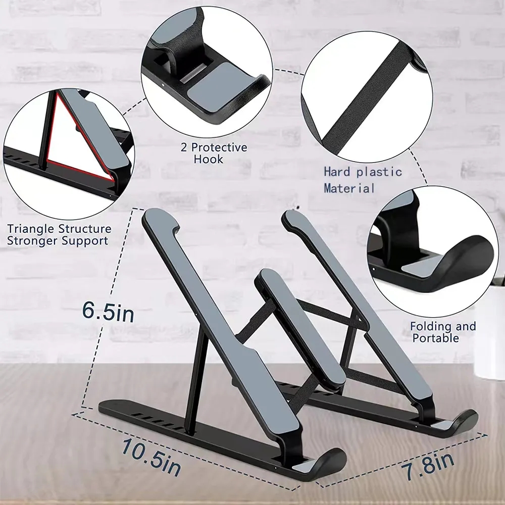 P1 Giá đỡ máy tính xách tay tiện dụng có thể gập lại hỗ trợ cơ sở Giá đỡ máy tính xách tay cho Macbook Pro Lapdesk Máy tính để bàn máy tính xách tay chủ tấm làm mát Riser