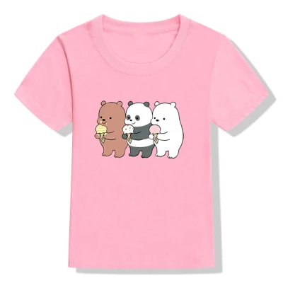 We Bare Bears Print Kids T Shirts Cute Cartoon Girls Boys Short Sleeve 2021 Summer Unisex Casual Tops Tee (2)
