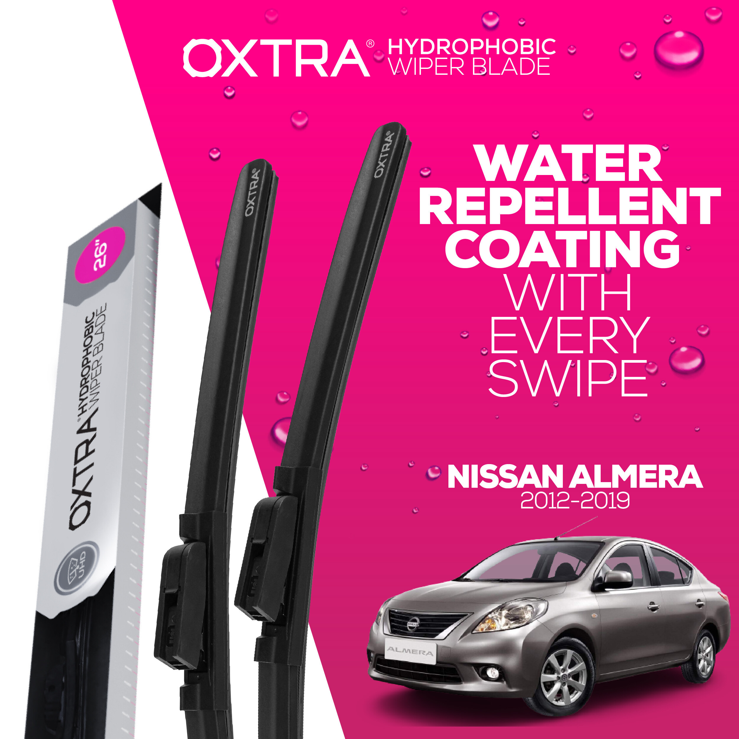ที่ปัดน้ำฝน Trapo Hydrophobics Nissan Almera (2012-2019) ราคา 950 บาท*ส่งฟรี