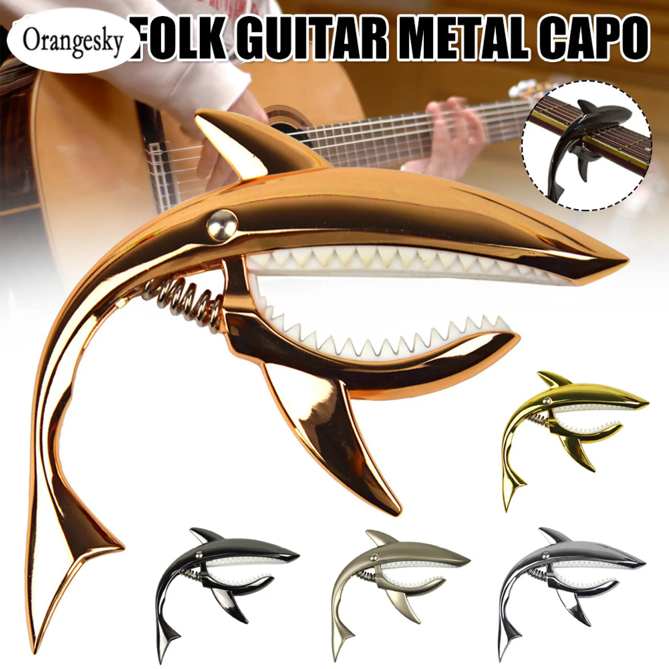 Orangesky Capo Gitar Logam Capo Berbentuk Hiu Untuk Gitar Akustik Dan Elektrik Dengan Perasaan Tangan Yang Bagus Lazada Indonesia