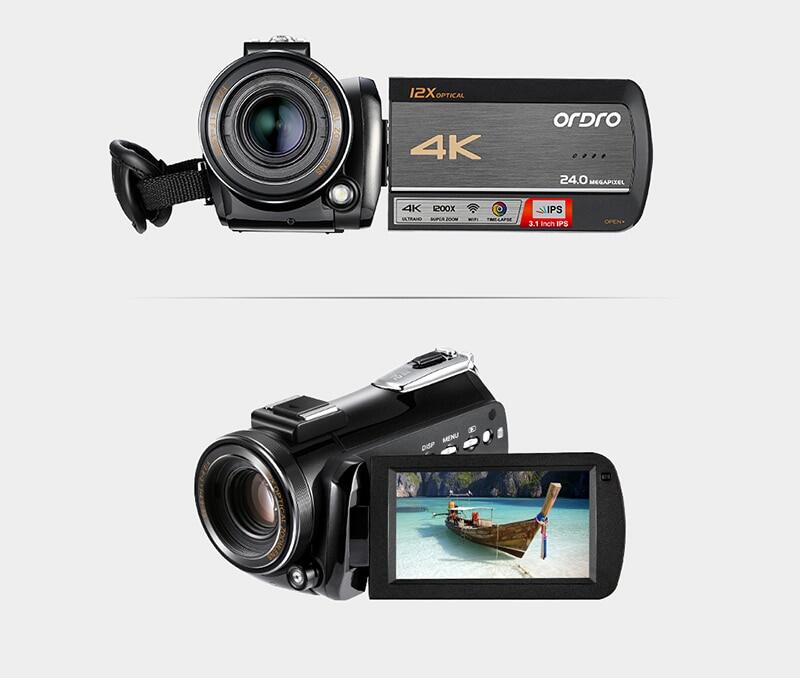 รูปภาพเพิ่มเติมเกี่ยวกับ 4K กล้องวีดีโอ ORDRO AC5 UHD เครื่องบันทึกวีดีโอพร้อม12x Optical Zoom 3.1 "IPS HD 1080P 60FPS ดิจิตอล WiFi Vlog กล้องวิดีโอ