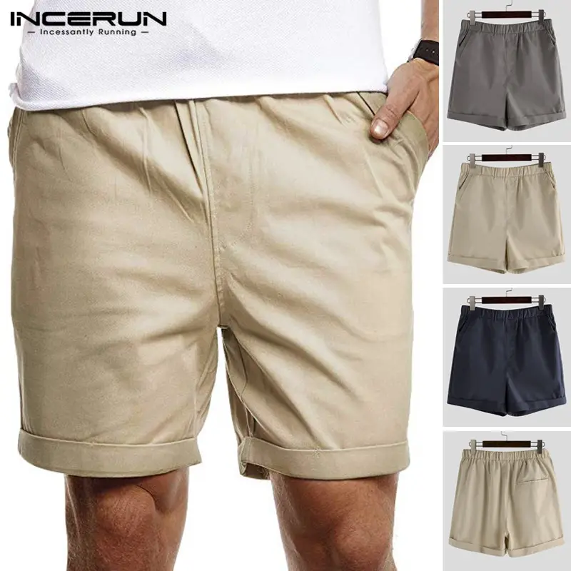 men's knee length shorts elasticated waist