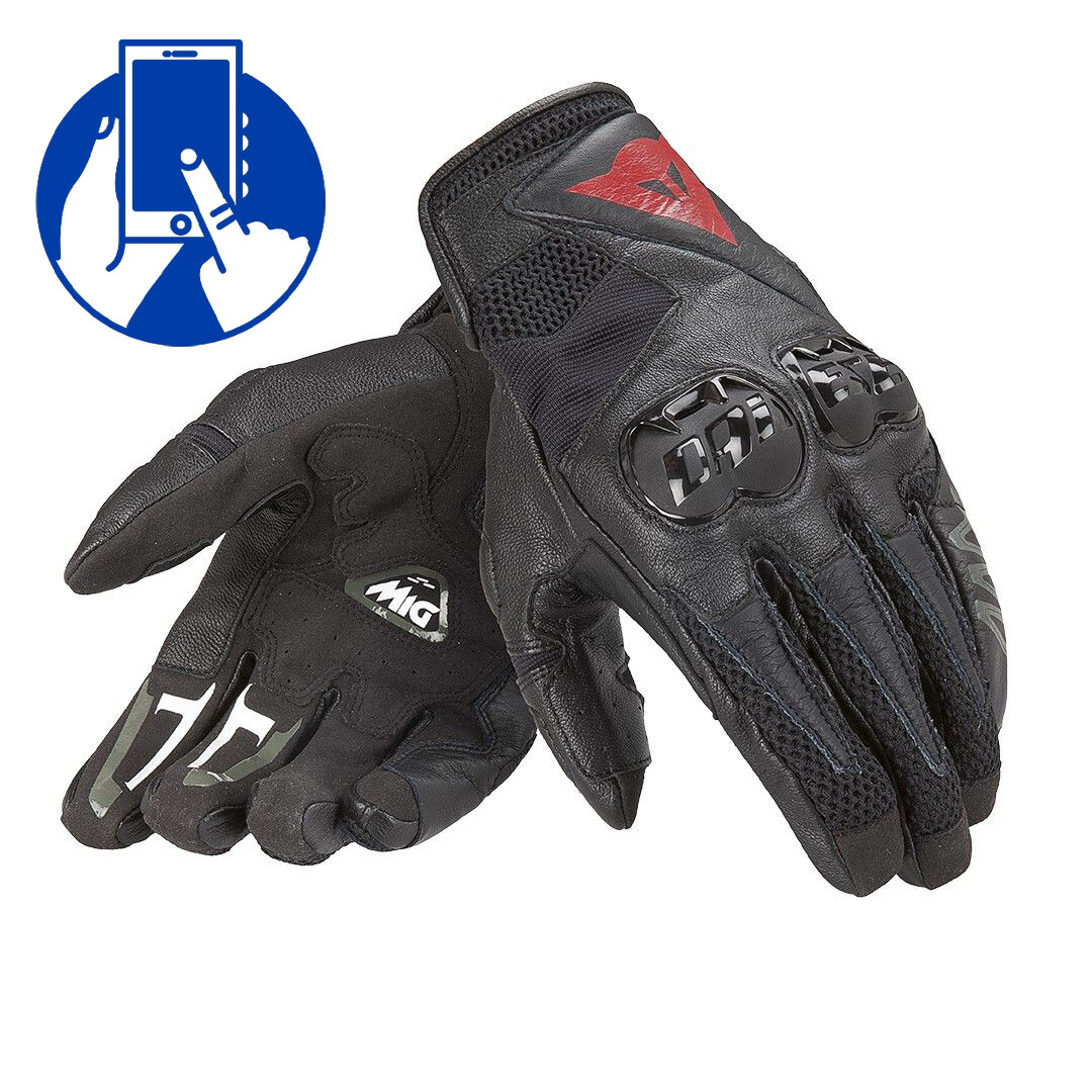 Dainese găng tay đi xe máy mig c2 găng tay da trắng đỏ đen cho nam nữ lái xe