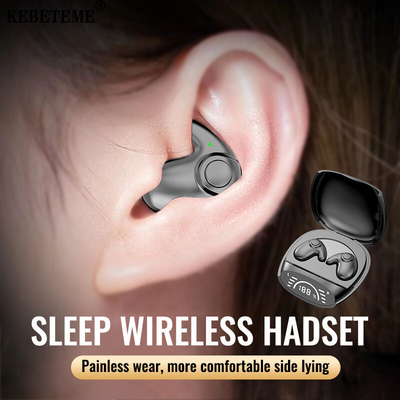 KEBETEME Sleep Earbuds Invisible Wireless Bluetooth 5.3 Mini Earphones LED Display Waterproof Noise Reduction Sports Headset ราคา 88 บาท*ส่งฟรี