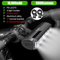 NEWBOLER Bike Light 6000 Lumens Rechargeable 8000mAh Bicycle Light IPX6 Waterproof Front Flash Light Aluminum Shell Bicycle Accessories