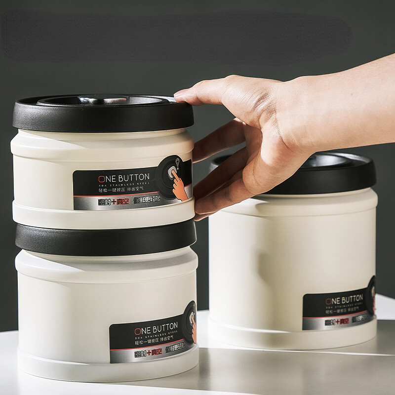 Gambar Vacuum Sealed Cans Coffee Storage Cans Coffee Cans 304 Stainless Steel Press Storage Cans