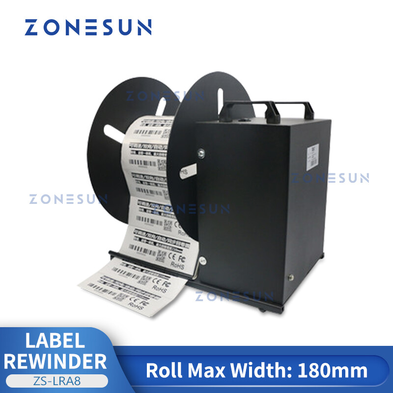 ZONESUN Automatic Label Rewinder 180mm Barcode Serial Number Label Reeler Sticker Rewinding Machine ZS-LRA8 ราคา 19,383 บาท*ส่งฟรี