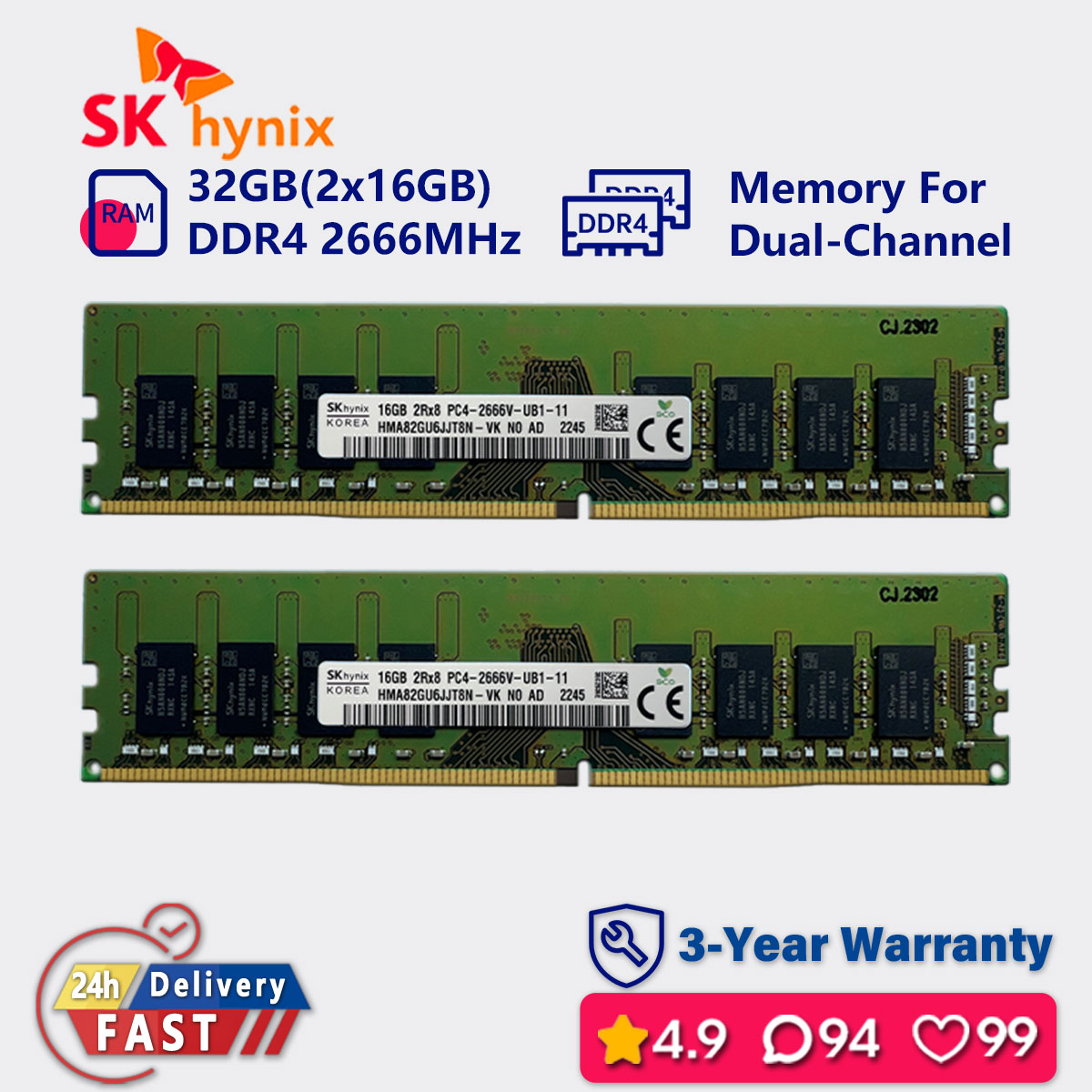 Shop 32gb Hynix Ddr4 at Better Price Online | Lazada Singapore