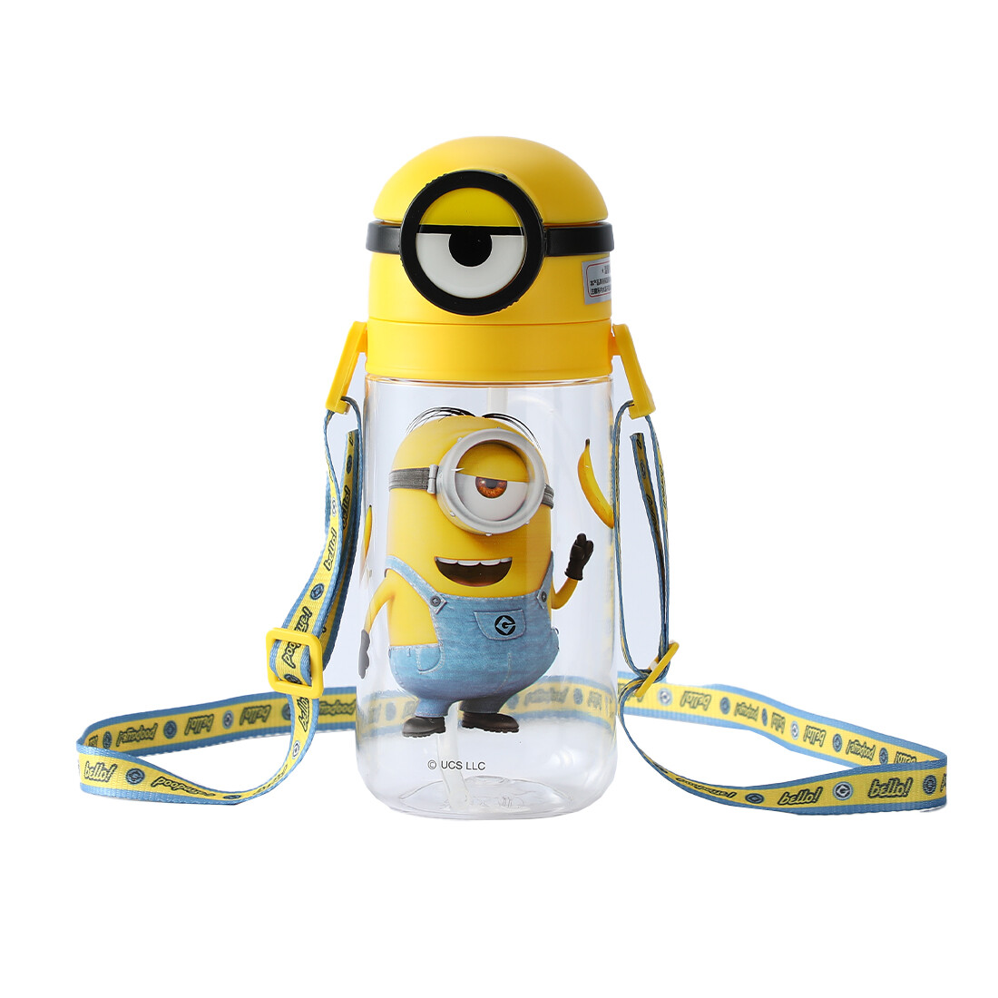 MINISO Little Yellow Man Series Modeling Backpack Plastic Straw Mug 600mL (Yellow) ราคา 129 บาท*ส่งฟรี