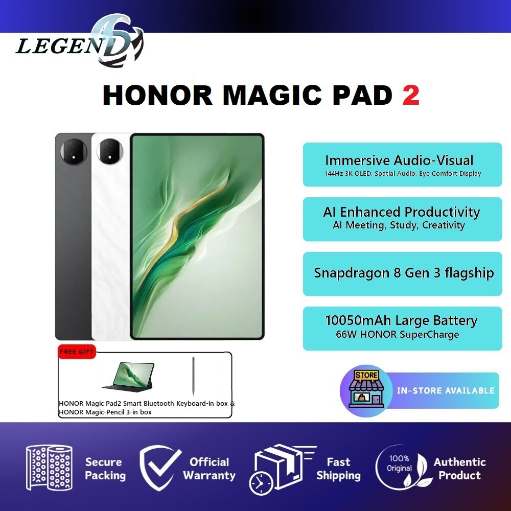 [NEW SET] Honor Magic Pad 2 (12GB+256GB) WiFi Version - Original By Honor Malaysia