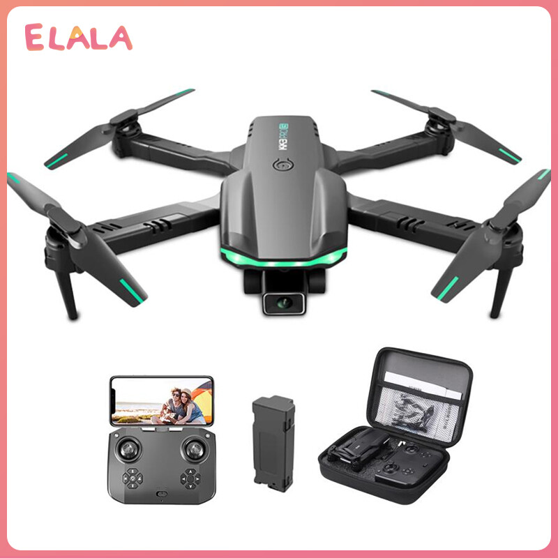 [ELALA] KK3 Pro Plane with 4K Dual HD Camera Obstacle Avoidance WiFi FPV Altitude Hold Mode Foldable RC Helicopter RTF ราคา 1,290 บาท*ส่งฟรี