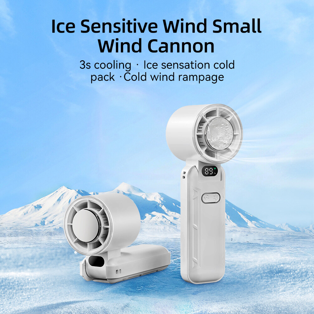 Portable Foldable Handheld Fan 5 Speed Rechargeable Cooling Fan_voghion.com