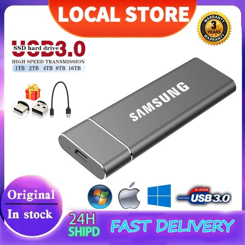 16Tb Samsung Ssd Portable External Hard Drive High-Speed Usb
