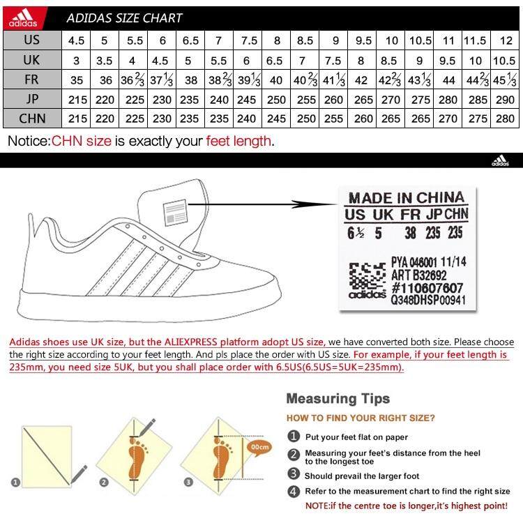 adidas skateboarding size chart
