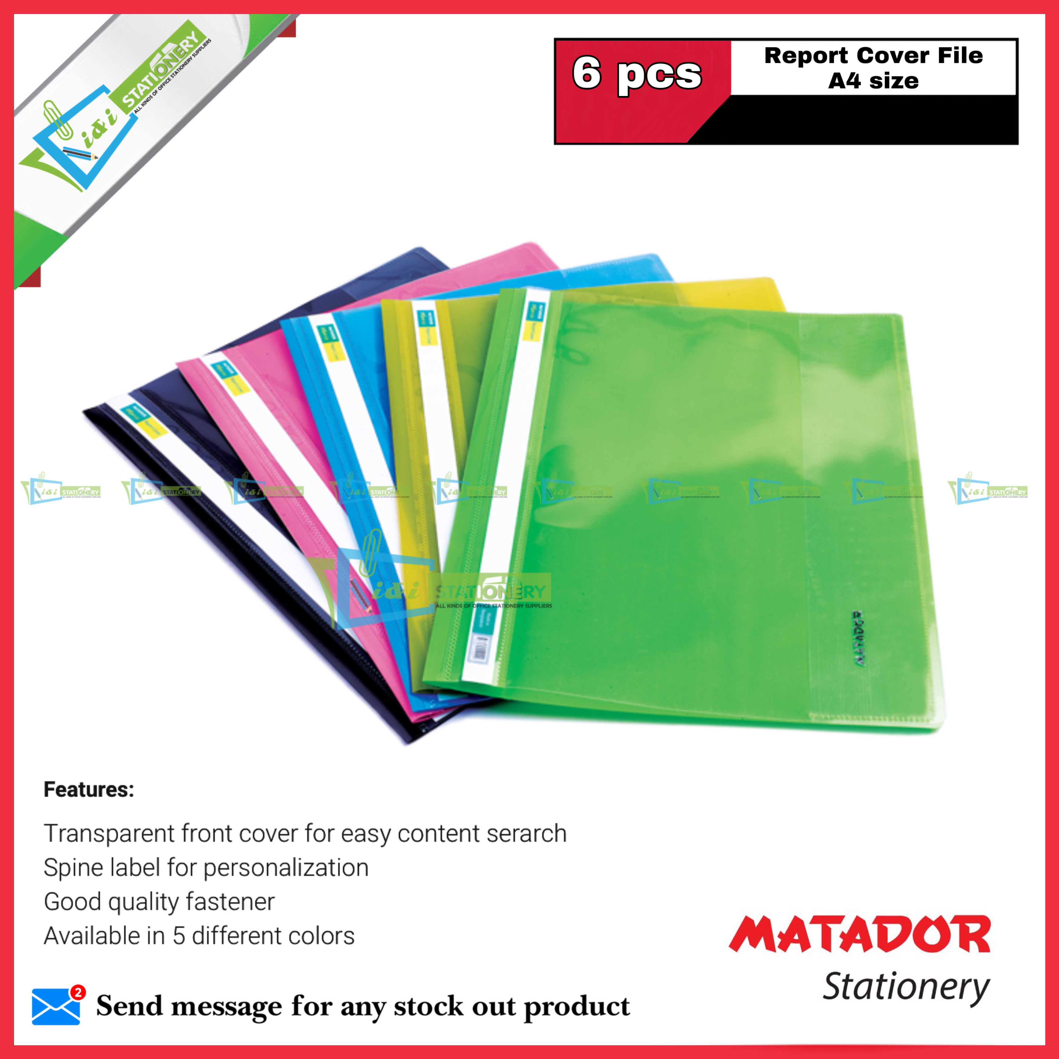 MATADOR Report cover file Random Color 6 pcs