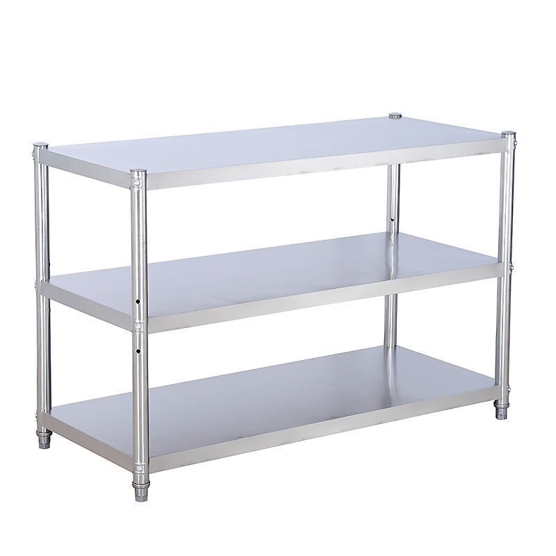 Gambar Kitchen supplies rack 3 layer stainless steel microwave oven rack storage storage pot rack floor to ceiling three layer oven rack
