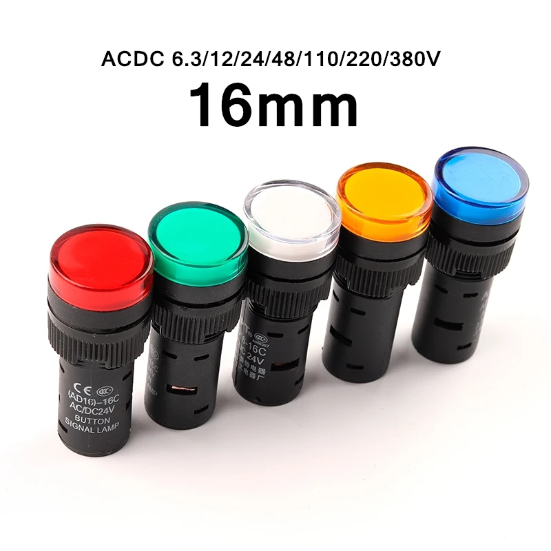 ARLETA 5-Pack Metal LED Indicator Lights – 8mm Mounting, 12V/24V/110V, Multi-Color