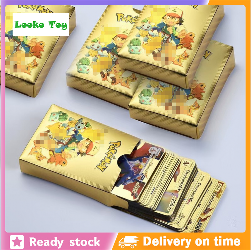 Thẻ lá vàng poké mon thẻ lá vàng thẻ dập nóng pokemon poké mon hoạt hình a53
