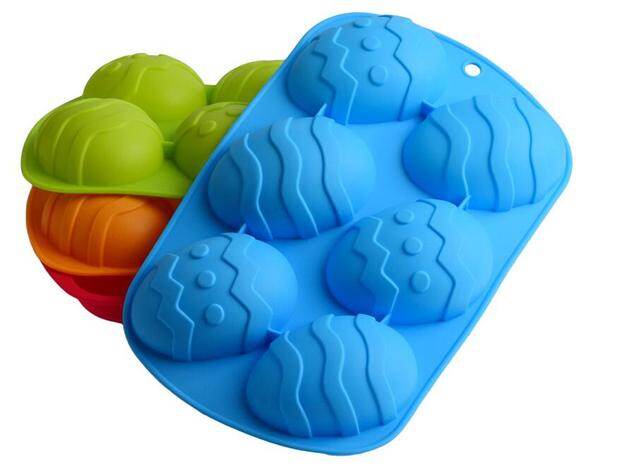 Gambar 6 Cavity Easter Egg Shape Chocolate Silicone Mold DIY Baking Tray Pastry Fondant Soap Cake Mould Kitchen Accessories