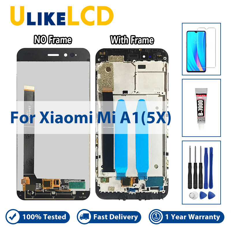 Cảm biến lắp ráp màn hình cảm ứng số hóa màn hình lcd mi5x hoạt động tốt nhất 100% có khung cho xiaomi mi a1 mia1 ma1 5x m5x mdg2, mdi2