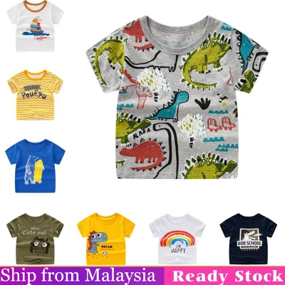 Kids Short Sleeve T shirt Summer Baby Boys Girls Cartoon Cotton Short Sleeve Top Cute Shirt Baju Budak T-shirt Budak (2)