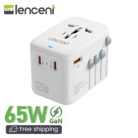 Lencent Gan III 65W du lịch quốc tế Adapter Universal cổng sạc du lịch tiện lợi Với 1 USB-A & 3 USB-C Pd Nhanh Chóng Sạc Tất Cả Trong Một Ổ Cắm Adapter Cho Iphone Samsung Máy Tính Xách Tay gõ A/C/g/I (USA/UK/EU/AUS)