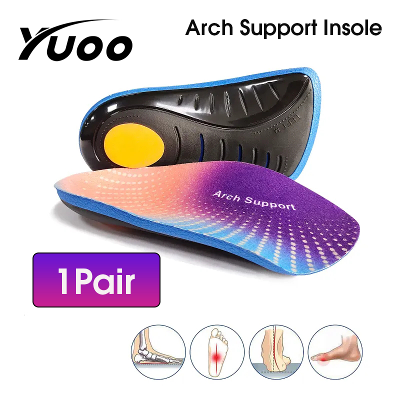 YUOO 1 Pair Orthopedic Half Insoles Plantar Fasciitis Feet Insoles Arch Supports Orthotics Inserts Relieve Flat Feet High Arch Foot Pain