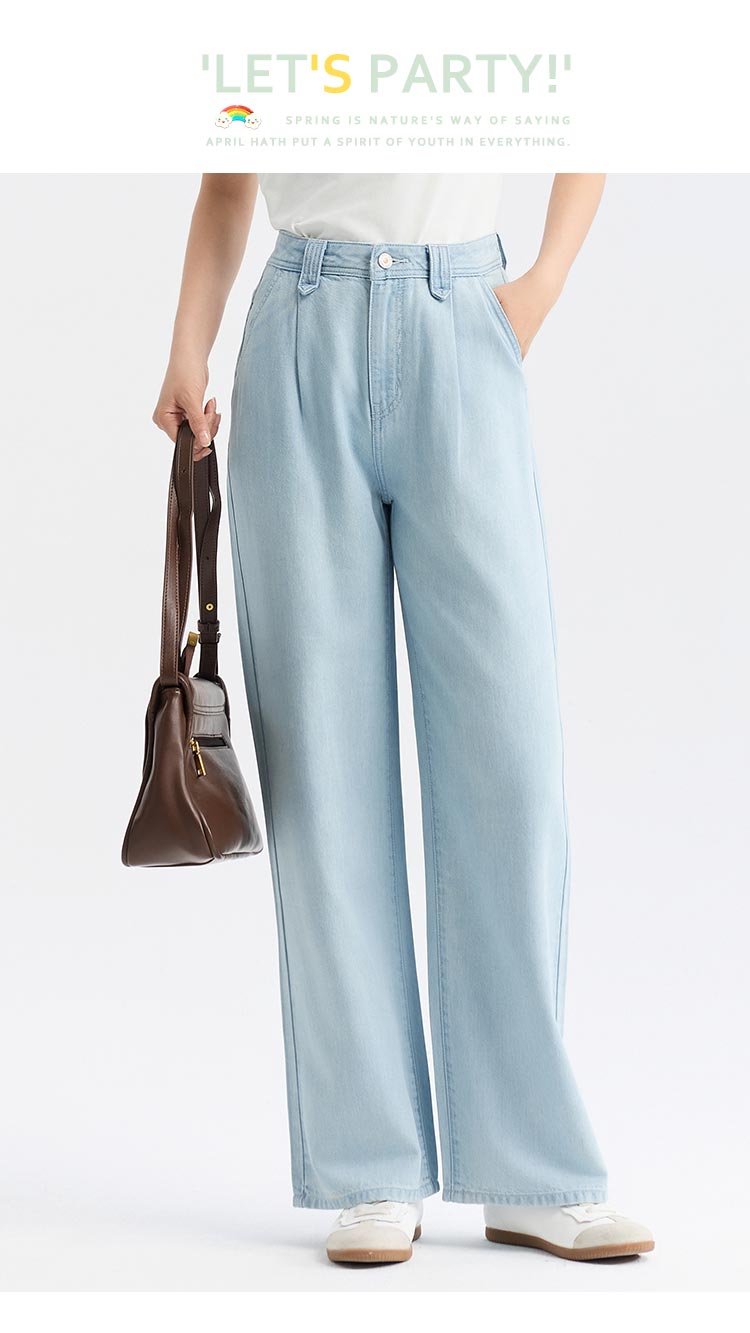 Semir Jeans Women Cover Meat Wide-Legged Trousers Hundred With Simple 2024 Summer New Cool Feeling Do Old Trousers Street Tide · v2