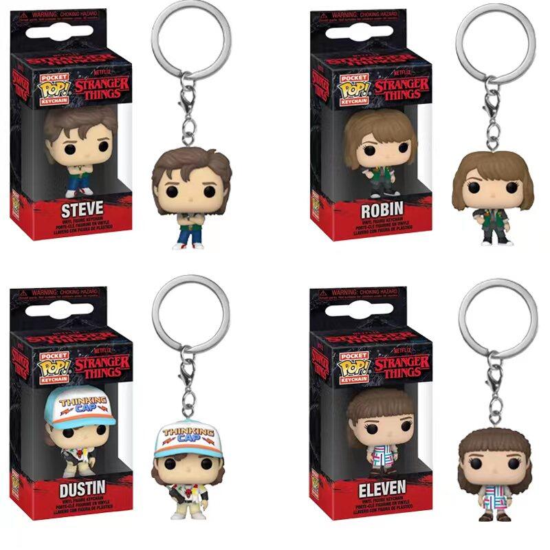 Thiết Kế Mới Ban Đầu Funko POP Người Lạ Những Điều Keychain Hình PVC Demogorgon Steve Mười Một Mô hình nhân vật phim hành động Đồ chơi búp bê Quà Tặng