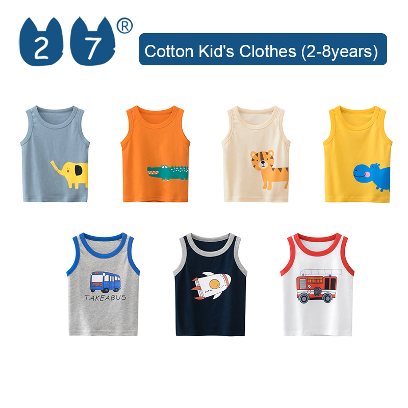 27Kids Store Child's Sleeveless vest shirt tank top Baby Boys Girls (1Y-8Y) 2023 for kids boys Summer ราคา  162 บาท*ส่งฟรี