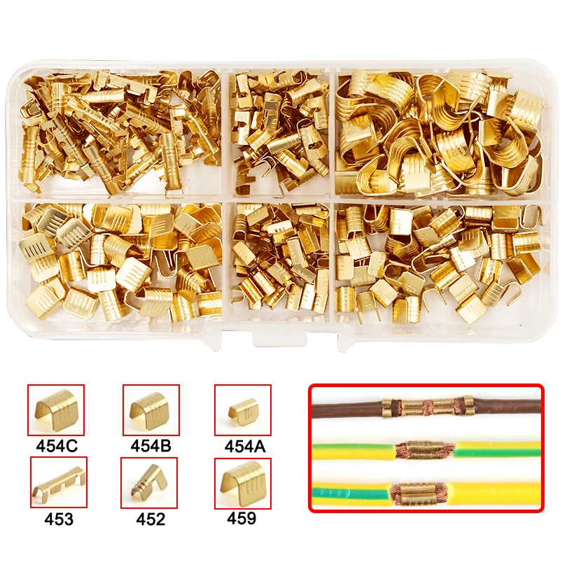 300/400/550 thiết bị đầu cuối lắp ghép đồng hình chữ u bộ dụng cụ dây cáp spade electric giắc nối đầu không cách điện uốn được nhiều loại dj 453