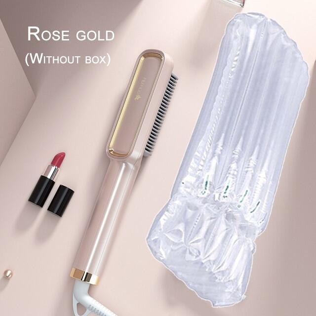 Gambar Profissional Hot Combs Anti scalding Hair Straightener Brush Ceramic Hair Curler Heated Electric Smart Brush Hair Straightener