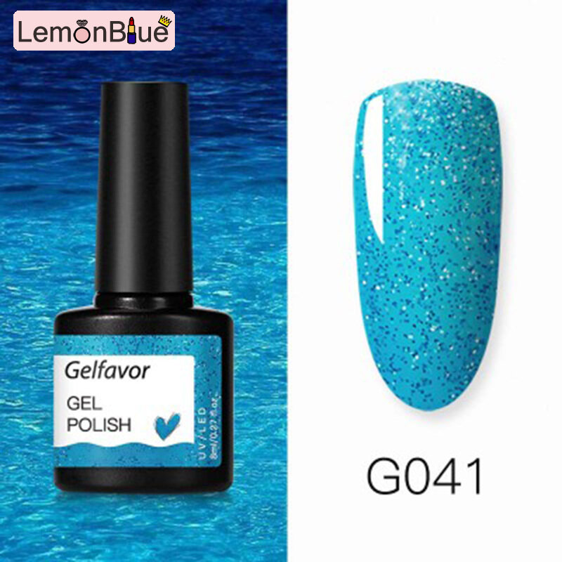 Gambar LemonBlue Shiny Gel Nail Polish Manicure Nails Art UV Led Gel Polish Nail Design