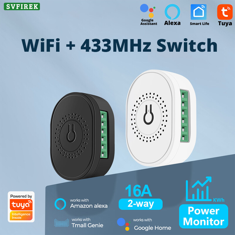 Tuya Wifi Mimi Công Tắc Wifi RF433 10-Key Điều Khiển Từ Xa 16A DIY đèn LED cuộc sống thông minh Đẩy Mô-đun Hỗ Trợ 2 Cách Cho Google Nhà Alexa Tuya