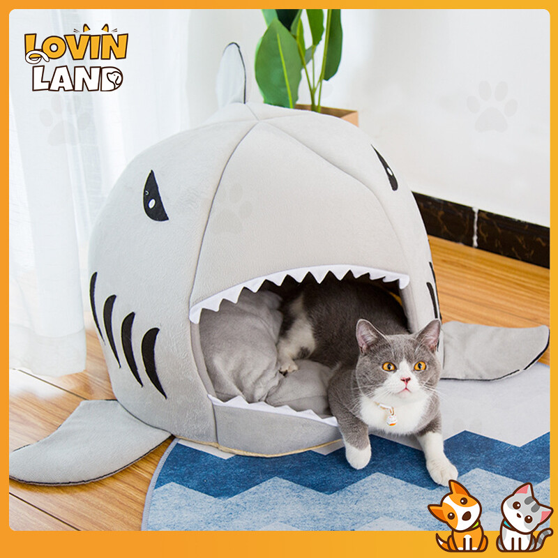 Ổ Cá Mập Mềm Cho Chó, Giường Ngủ Cho Chó Mèo Có Thể Tháo Rời Và Giặt Được Vật Nuôi Hình Dạng Cá Mập Tổ Mềm Mại