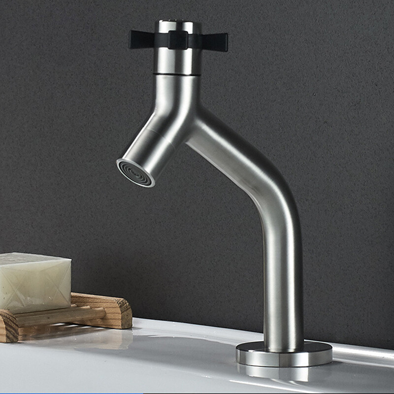 Zookv Thép Không Gỉ SUS 304 Nhà Bếp/Phòng Tắm/Ban Công Vòi Đơn Lạnh Lưu Vực Nước Tập 901