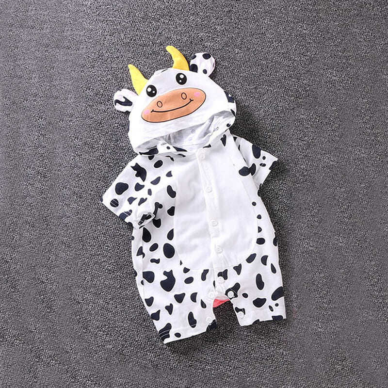 Summer Cotton Baby Cow Animals Romper Newborn Toddler Clothes