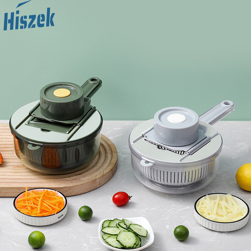 Hiszek máy thái rau củ đa năng 10 trong 1 máy thái lát cắt nhỏ cà rốt khoai tây thủ công dụng cụ nạo củ cải dụng cụ nhà bếp dụng cụ cắt rau củ