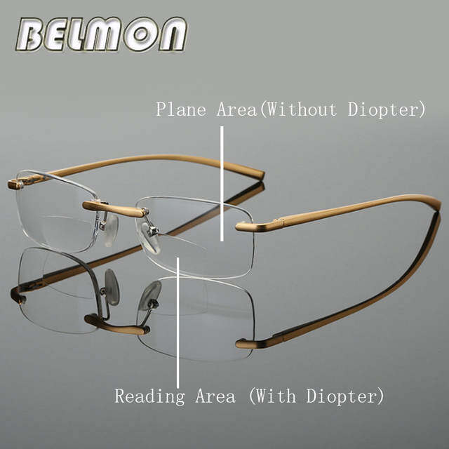 rimless bifocal glasses