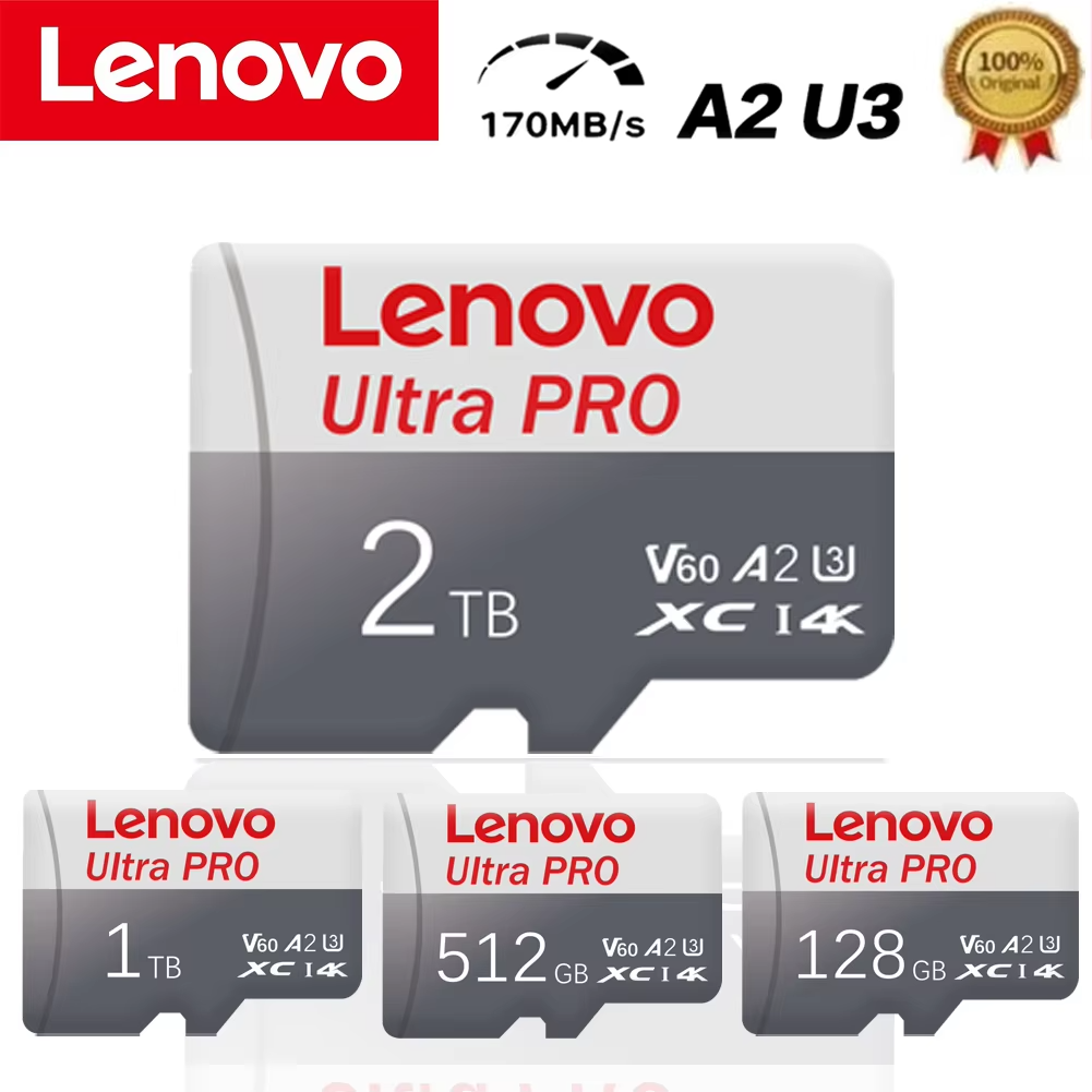 Lenovo Mini SD Card 2TB Storage Card Class10 TF Card 512GB TF Card MiniSD Flash USB Pendrive ราคา 147 บาท*ส่งฟรี